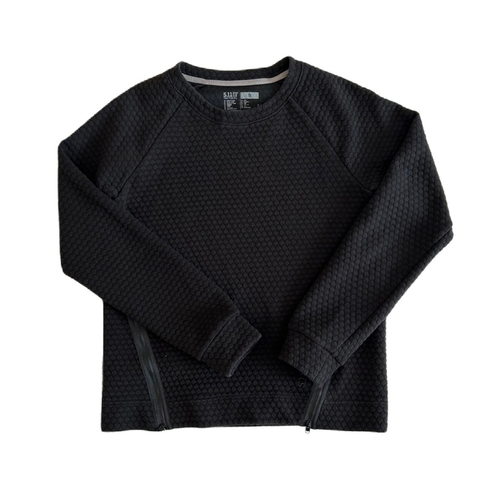 5.11 Tactical Sweatshirt‎ Women's Black Quilted Side Zipper Pullover Small